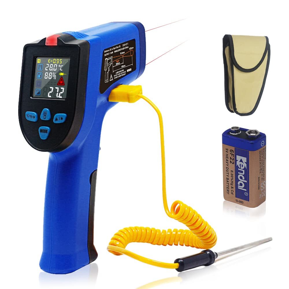 Thermometer, Laser Temperature Non -58~1022℉ with K Type Thermocouple Probe H...