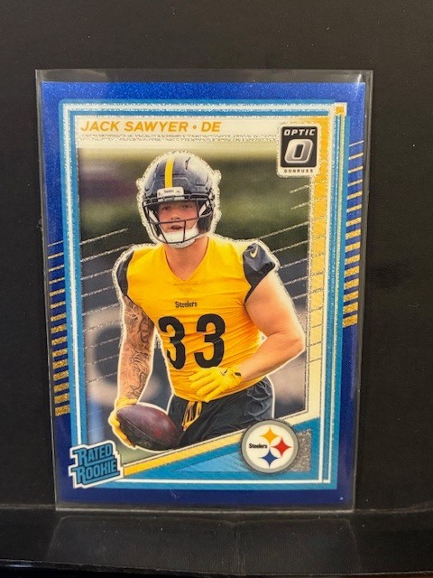 2025 Panini Donruss Optic - Rated Rookie Jack Sawyer #220 Blue Glitter Prizm (RC)