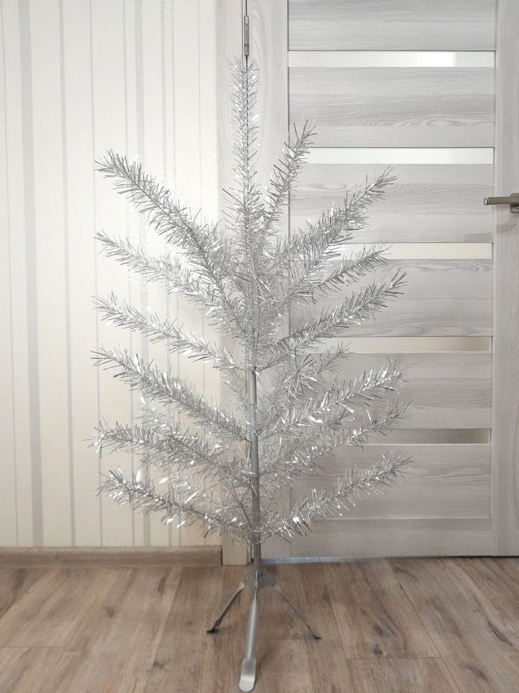 CHRISTMAS. SILVER FIR-TREE. Vintage Artificial Aluminum. CHRISTMAS TREE USSR
