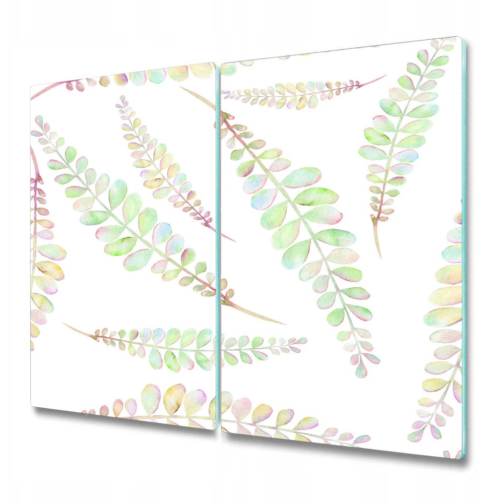 Glass Induction Ceramic Hob Cover Worktop Saver Cactus Watercolour print 2x30x52