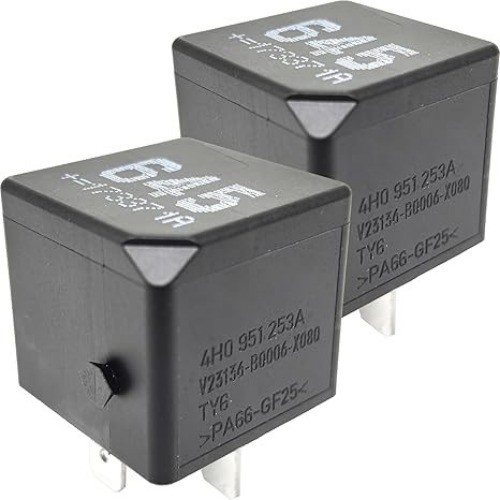 645 Relay 4H0951253A V23136-B0006-X080 (2-Pack) 12V 40A 4-Pin SPST Automotive Po