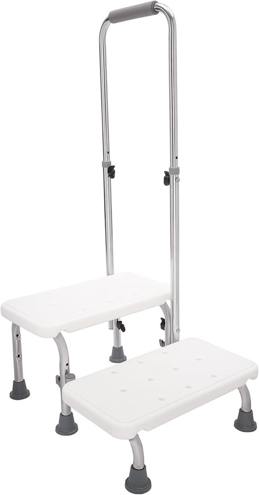 2 Step Stool with Handle for Elderly,Heavy Duty 2 Step Stool with Handrail and N