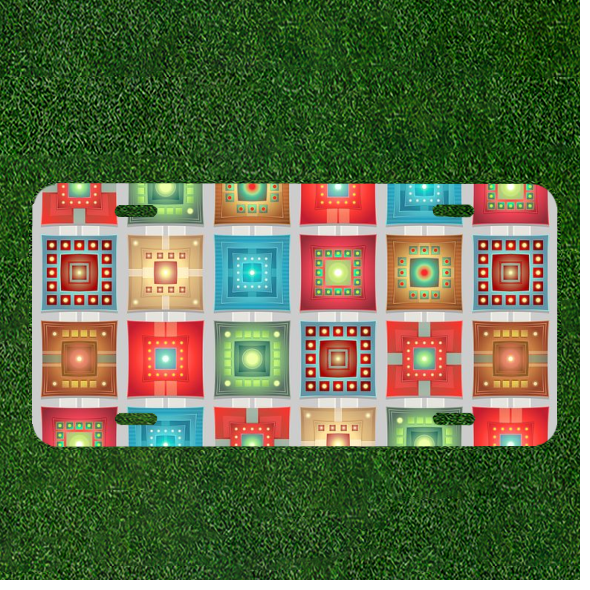 Custom Car License Plate with Colorful Tile Pattern Background