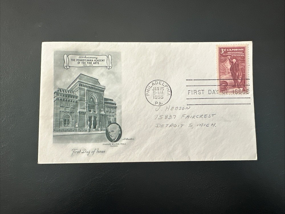 1955 FDC 150th Anniversary of Pennsylvania Academy of the Fine Arts-image