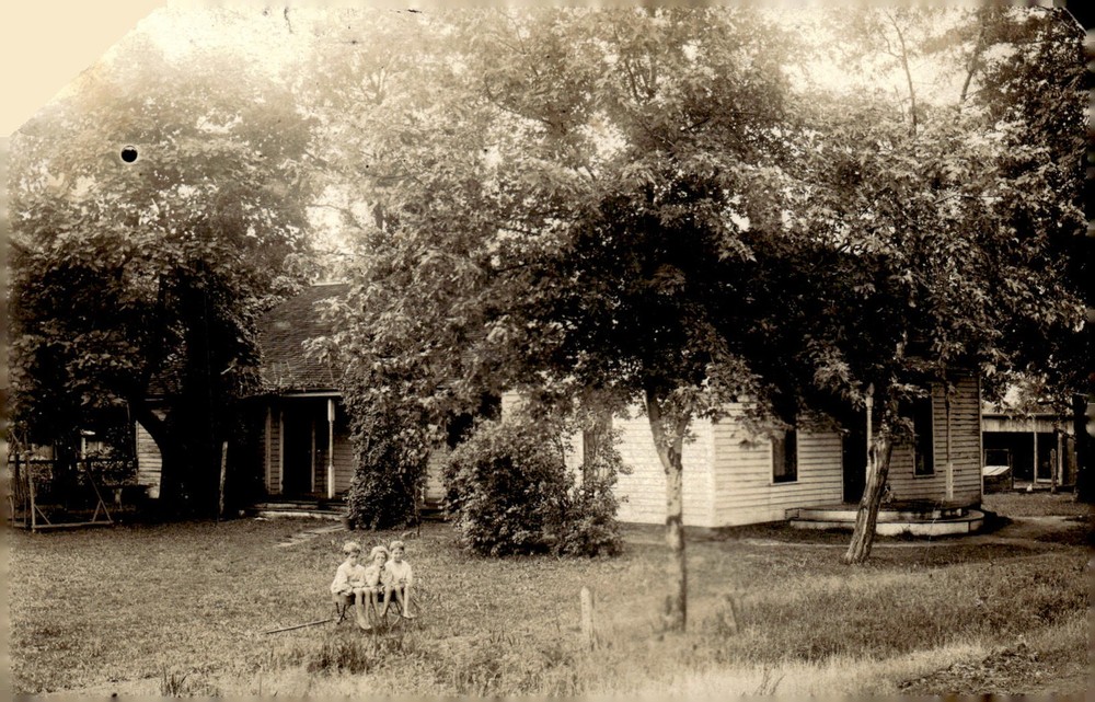 C1910 Spear Family House Ashley Illinois Real Photo RPPC Children Postcard