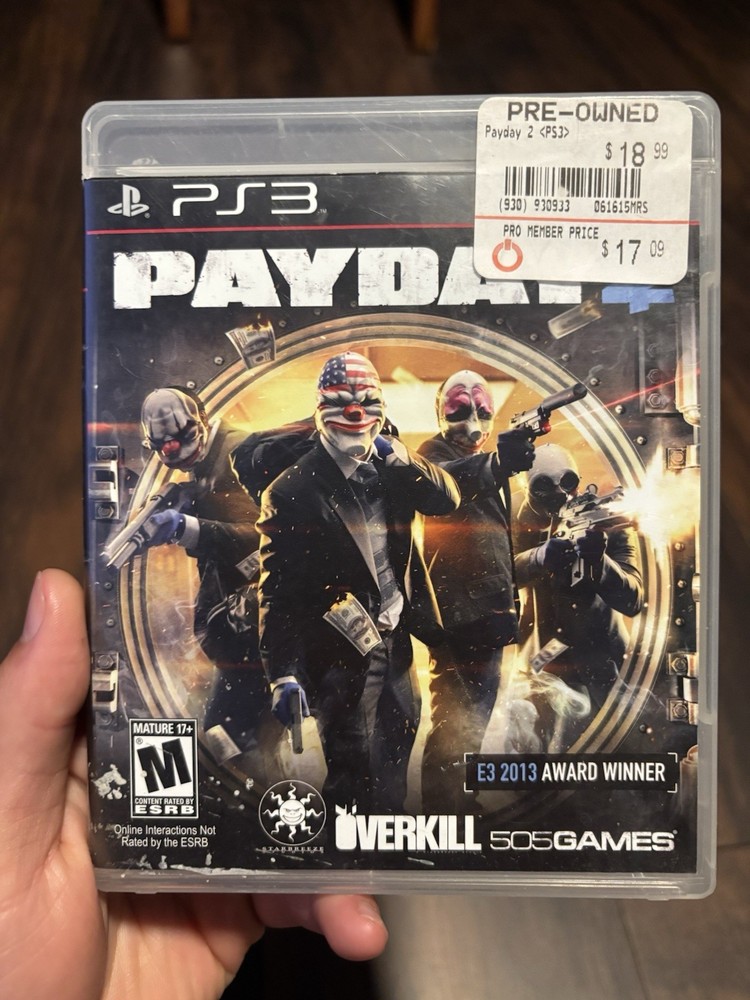 Payday 2 (Sony PlayStation 3, 2013) - Tested & Working