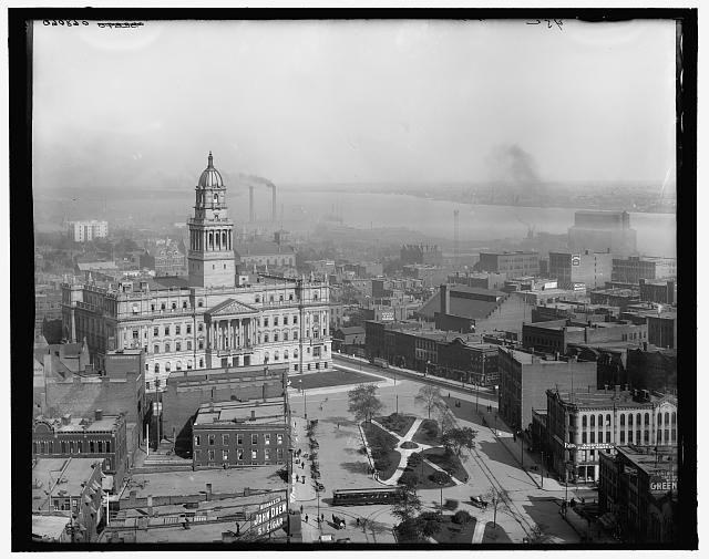 Photo:Detroit Michigan Majestic Building East View 1900s City Skyline