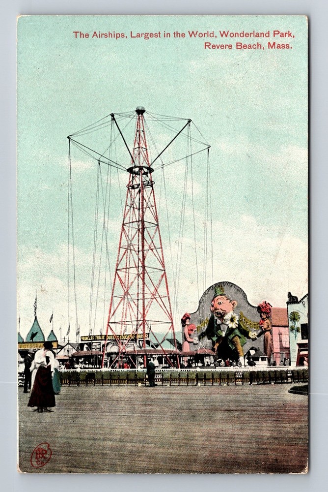 Revere Beach MA-Massachusetts, The Airships, Wonderland Park, Vintage Postcard