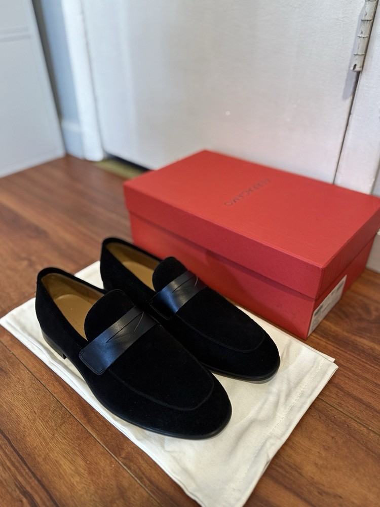 Salvatore Ferragamo Ayden Men's Penny Dress Loafer, Size 8.5 Black