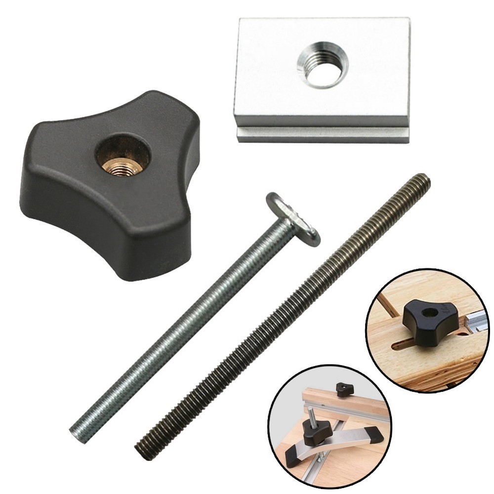 M8 T-Slot Slider T-Track Jig Screw Fixture Rail Accessories Woodworking Tool
