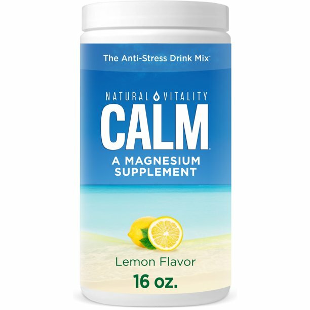 Natural Vitality Calm Anti-Stress Drink Mix- Magnesium Supplement- Lemon- 16 Oz