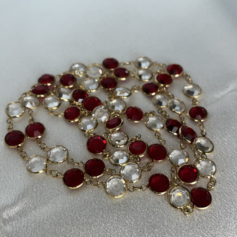 SWAROVSKI Bezel set Ruby Red & Clear Crystals