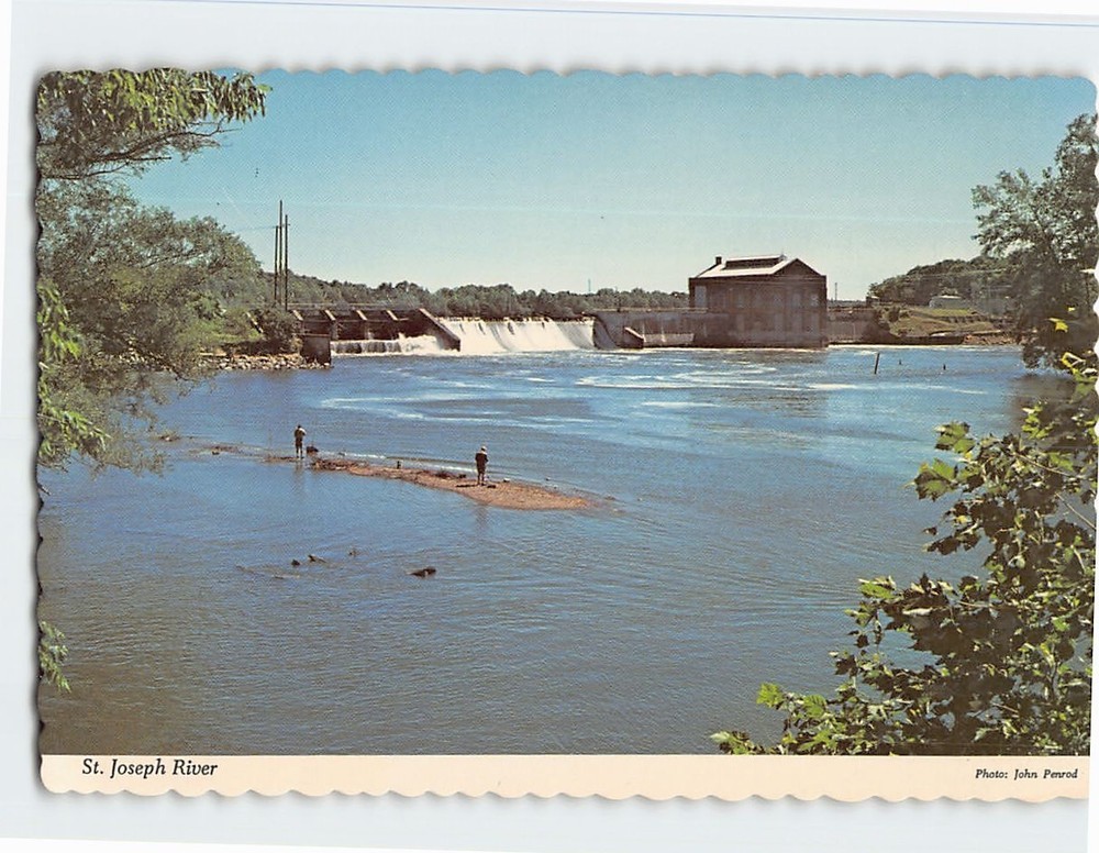 Postcard St. Joseph River Berrien Springs Michigan USA