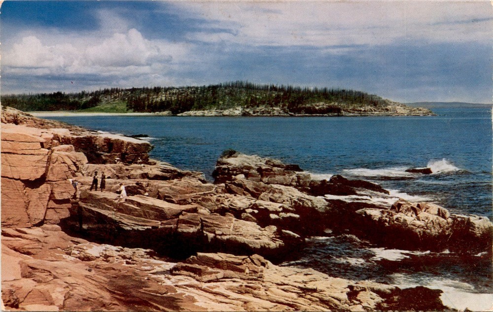 SAND BEACH, GREAT HEAD, THUNDER HOLE, ACADIA NATIONAL PARK, MT Postcard