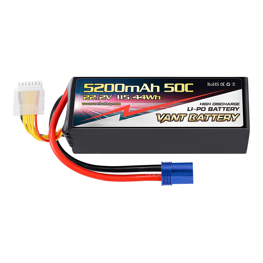 VANT 6S 22.2V 5200mAh 50C Lipo Battery w EC5 Plug GENS ACE  POWER HOBBY HRB-image