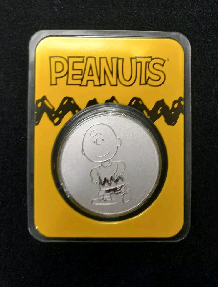 2021 Peanuts, Charlie Brown, 1 oz .999 Fine Silver In TEP