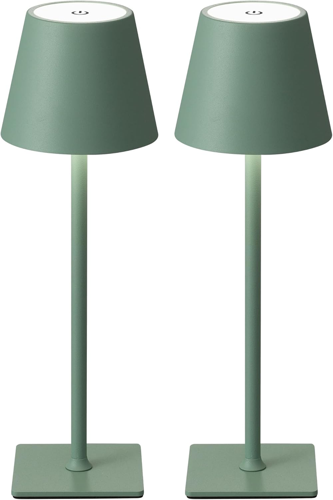 2 Pack Cordless Table Lamp,Portable LED Desk Lamp, 5000Mah Battery Operated, 3 C