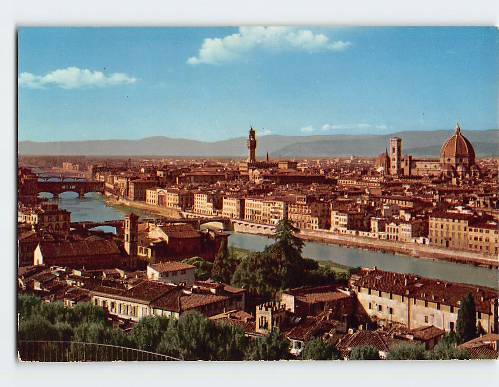 Postcard Panoramic View Florence Italy