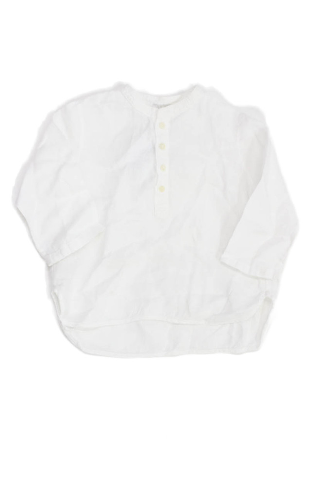 Il Gufo Boys Linen Long Sleeve Henley Style Shirt White Size 18 MonthsFree Shipping in US $100+ Orders | $6.95 Orders Below