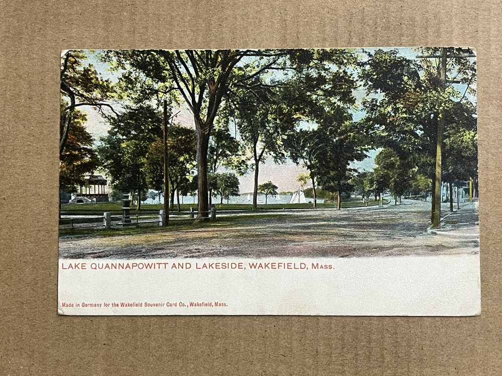 Postcard Wakefield Massachusetts Lake Quannapowitt Lakeside Park Vintage UDB MA
