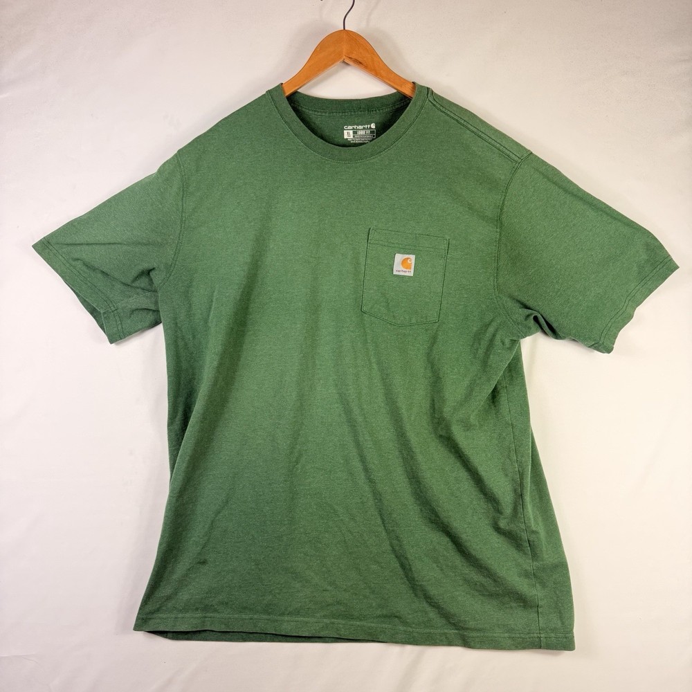 Carhartt Workwear Men XL Tall Green Loose Fit Pocket T-Shirt K87 Short Sleeve