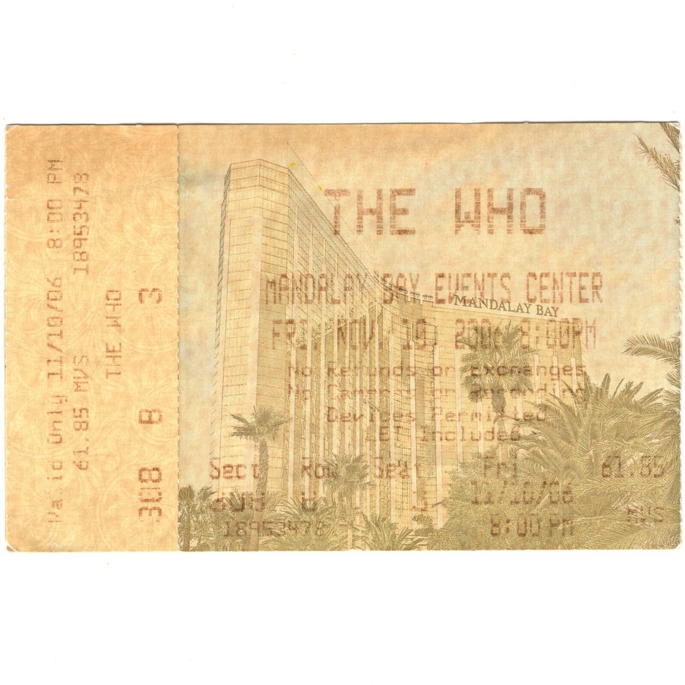 THE WHO & PRETENDERS Concert Ticket Stub LAS VEGAS NV 11/10/06 ENDLESS WIRE TOUR