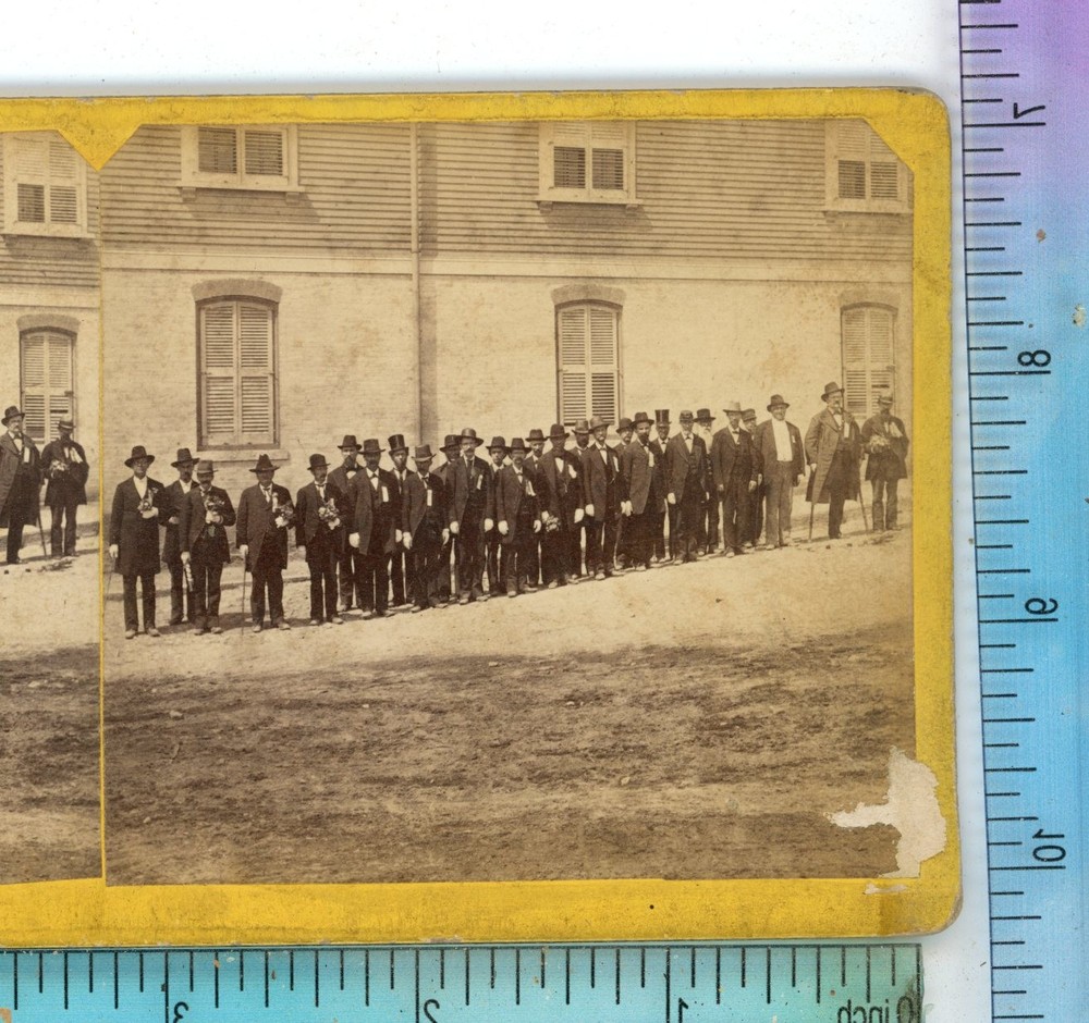 Civil War Veterans? Men with Ribbons & Amputee Stereoview