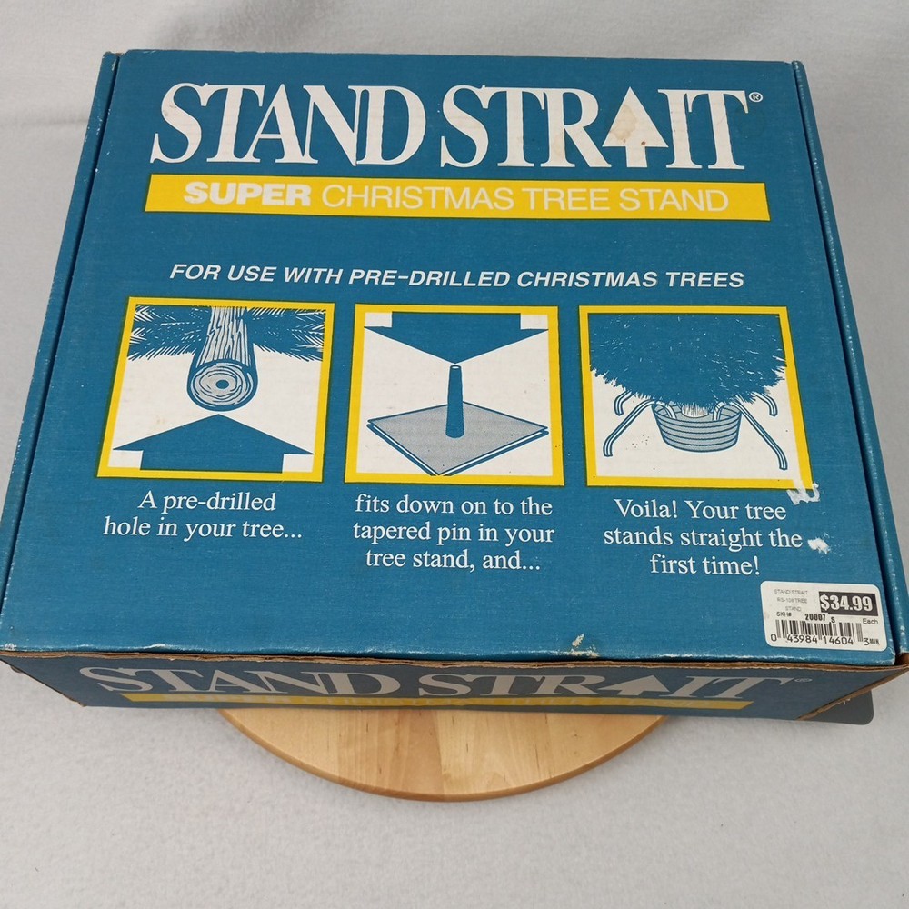 Stand Strait Straight Super Christmas tree stand 4-leg for trees 5-7 FT USA made