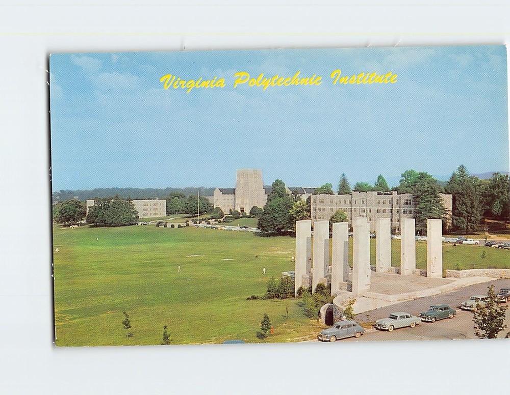 Postcard World War II Memorial and Chapel Stand VPI Blacksburg Virginia USA