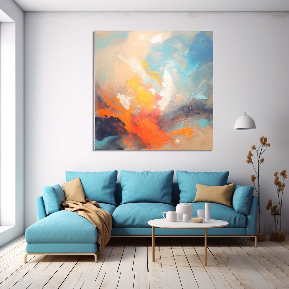 abstract oil painting hand painted on canvas Orange Living Room Home wall art