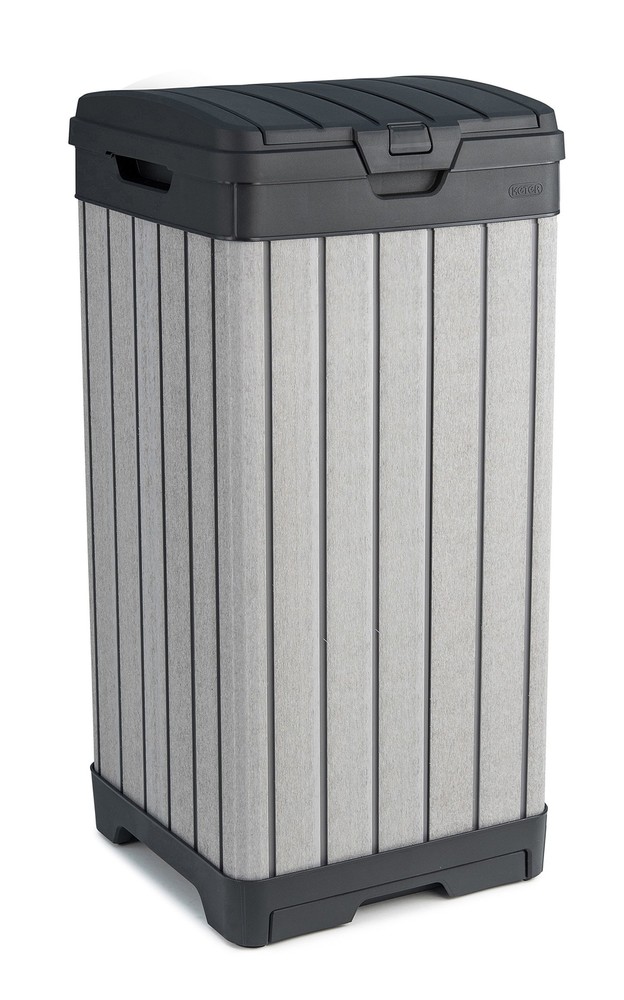 Rockford Resin 38 Gallon Outdoor Kitchen Trash Can with Lid and Drip Tray for...