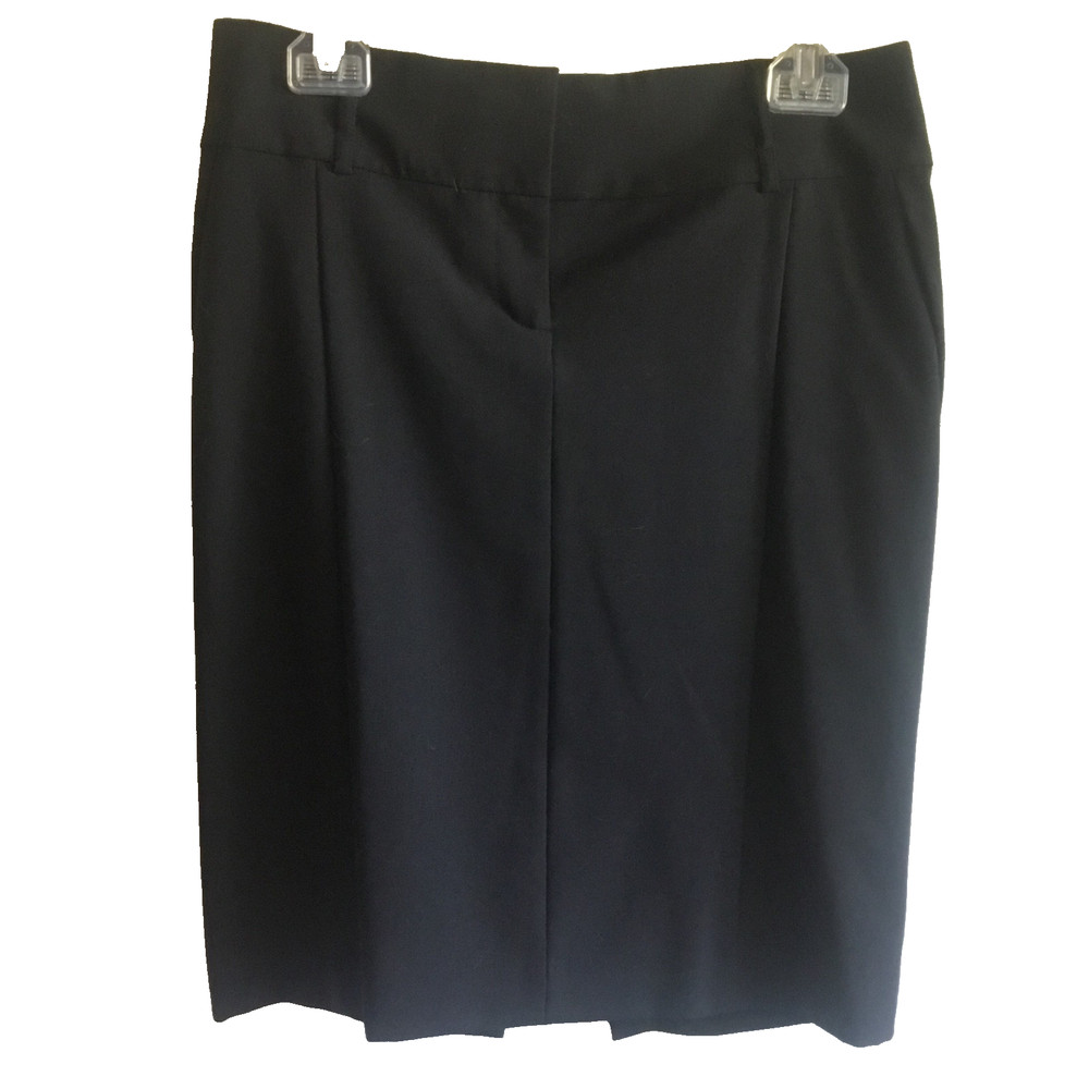 Express Design Studio Womens Black Pencil Skirt Leopard Print Lined Slit Sz 4