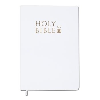 Holy Bible - King James Version (KJV) Mid-Sized for Travel - White Leatheret...
