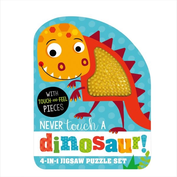 NEVER TOUCH A DINOSAUR JIGSAW PUZZLE SET, Like New Used, Free shipping in the US