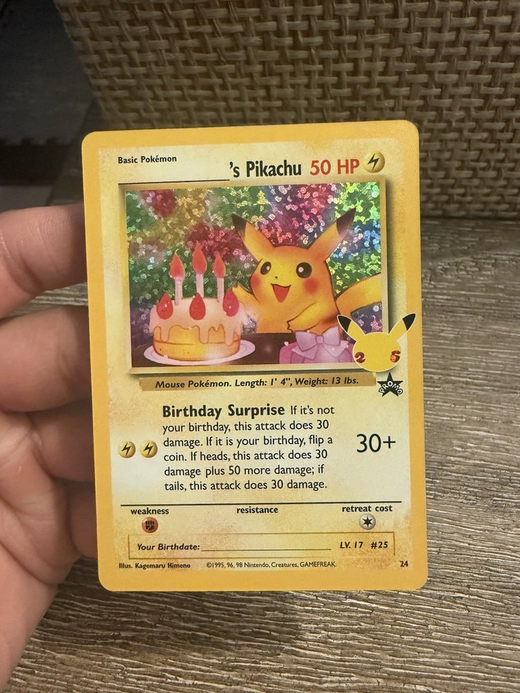 Pokemon Pikachu Holo Birthday Celebrations Classic Collections #24