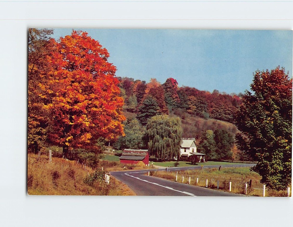 Postcard Countryside Highway Autumn Scene