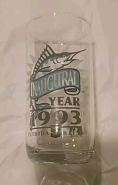 Vintage MLB Florida Marlins INAUGURAL YEAR 1993 Tall Drinking Glass 6