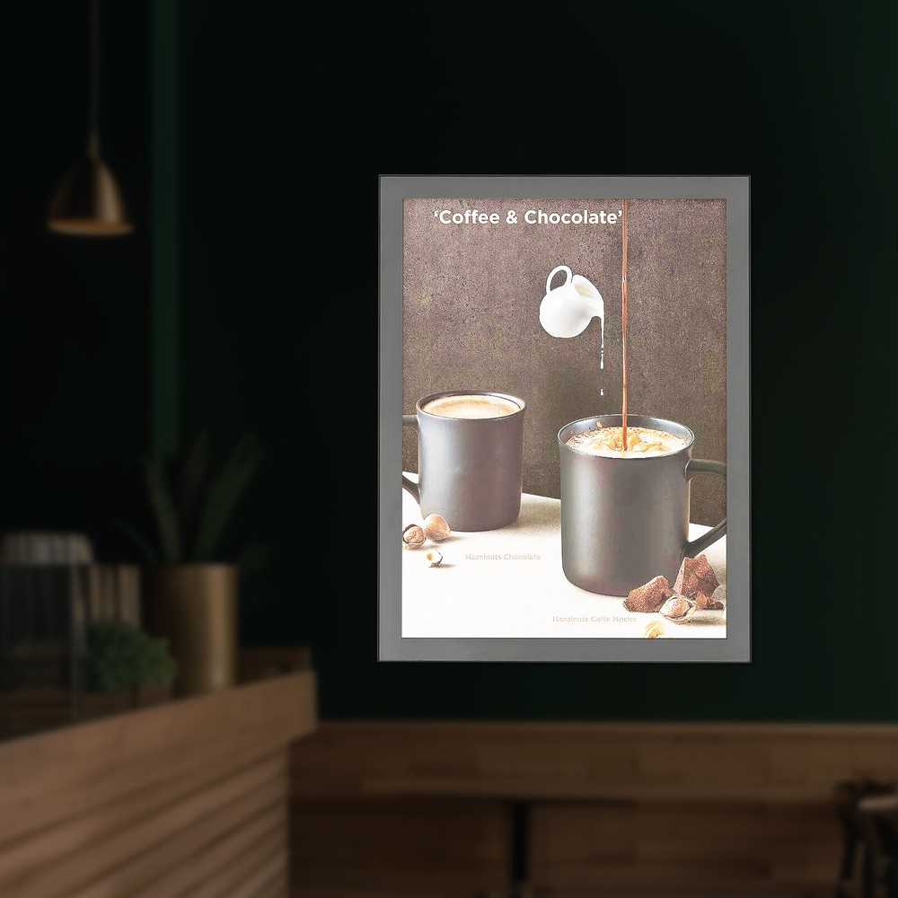 LED Movie Poster Light Box Wall Mount Photo Menu Sign Holder Frame  