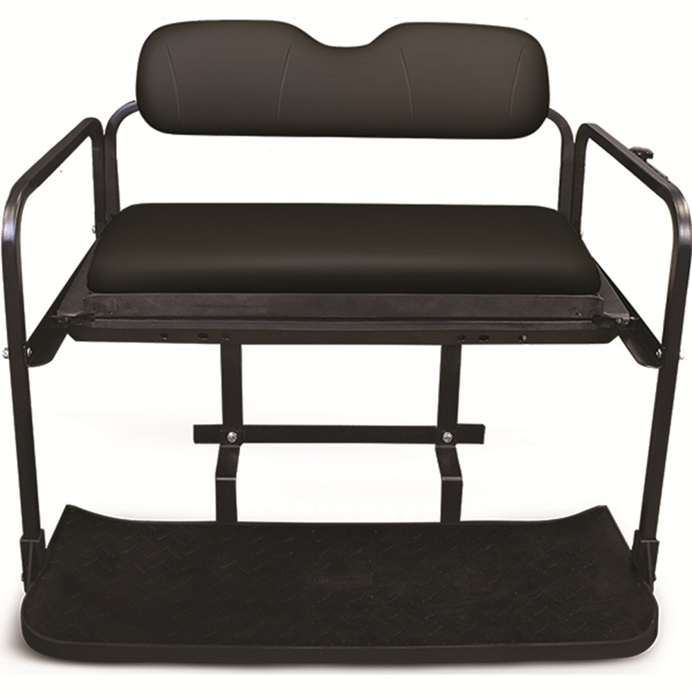 2008+ EZGO RXV Golf Cart with RHOX Rhino Black Rear Flip Seat