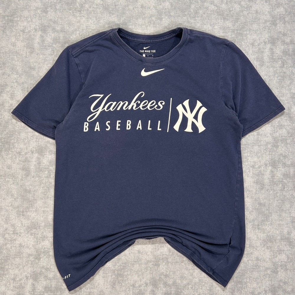 Nike Dri-Fit New York Yankees navy blue sportswear active tshirt mens Large