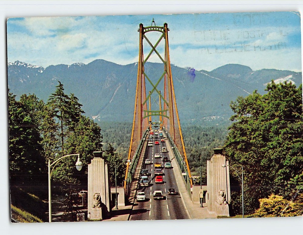 Postcard Lions Gate Bridge Vancouver Canada