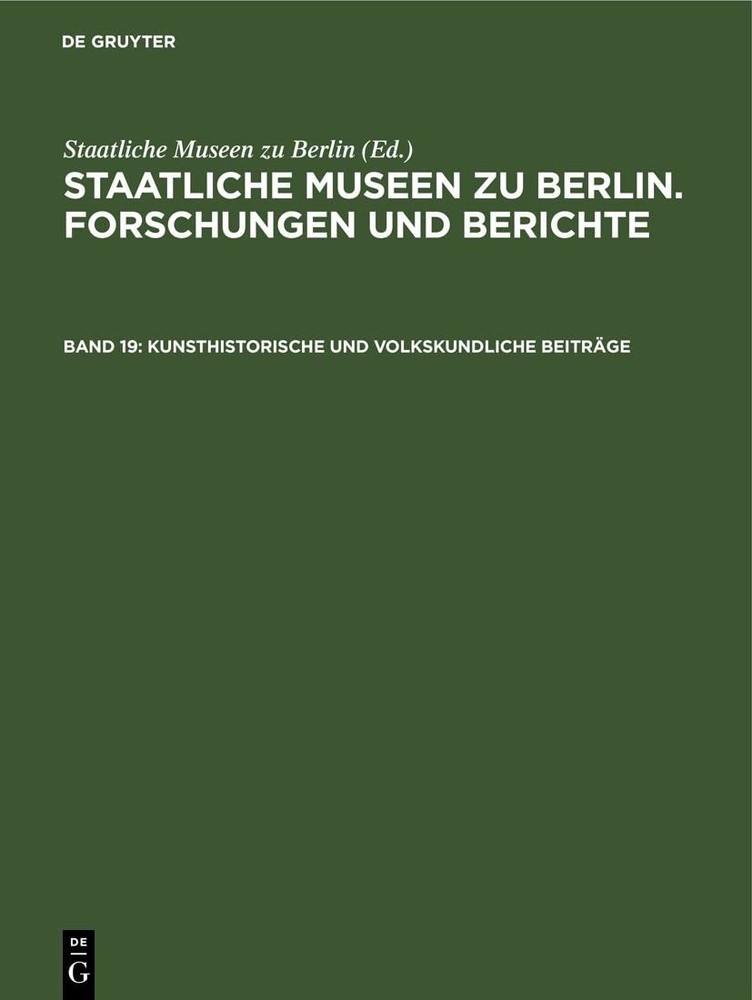 Kunsthistorische Und Volkskundliche Beiträge (Hardback)