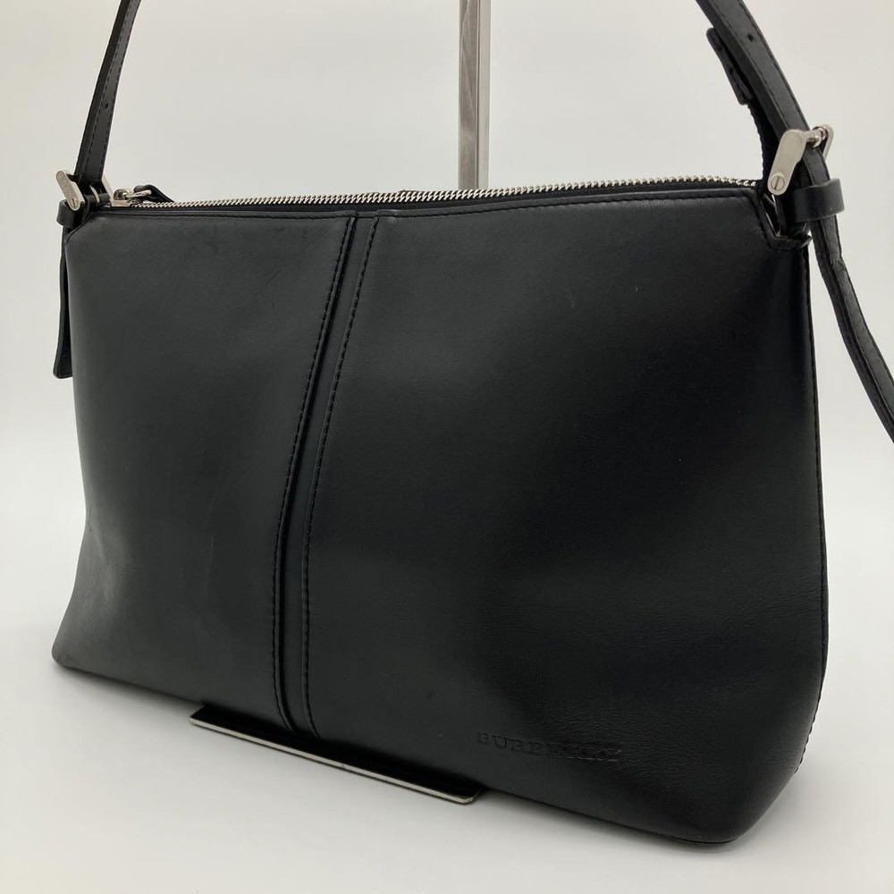 Burberry Shoulder Bag Nova Check Leather Black Authentic F1104108