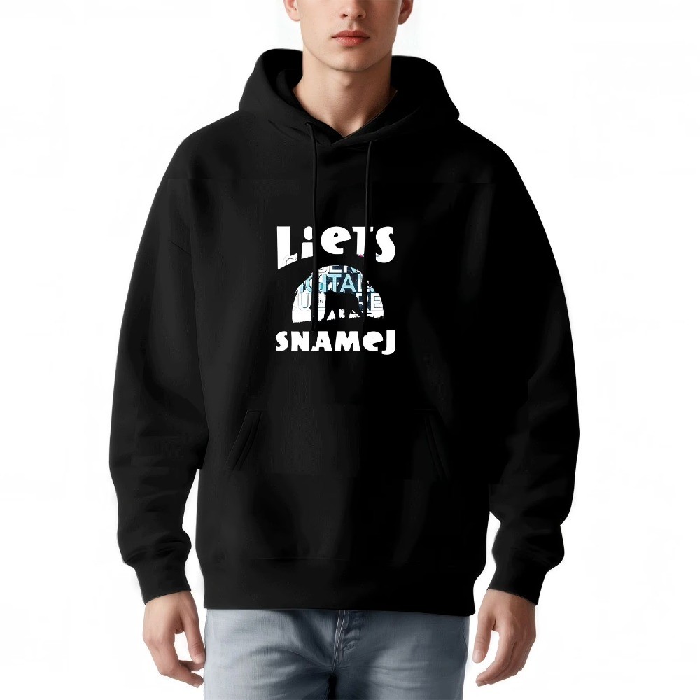 Men's Loose Fit Hoodie with Abstract ' Lietš ' & ' SNAMCJ ' Graphic Stylish-image