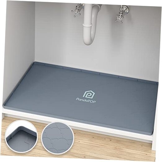 Non-Slip 28x22 Inch Gray Silicone Under Sink Cabinet Mat