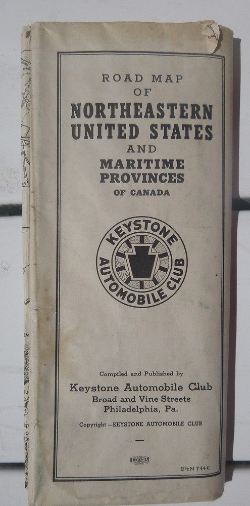 1944? Northeastern United States road  map Keystone  AAA Maritime Provinces