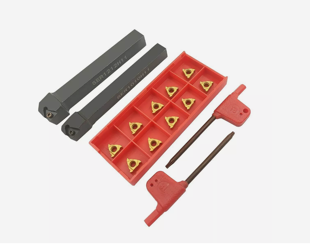 SER1010H11+SER1212H11 Lathe Thread Turning Tool Holder+10pc 11ER A60 Insert