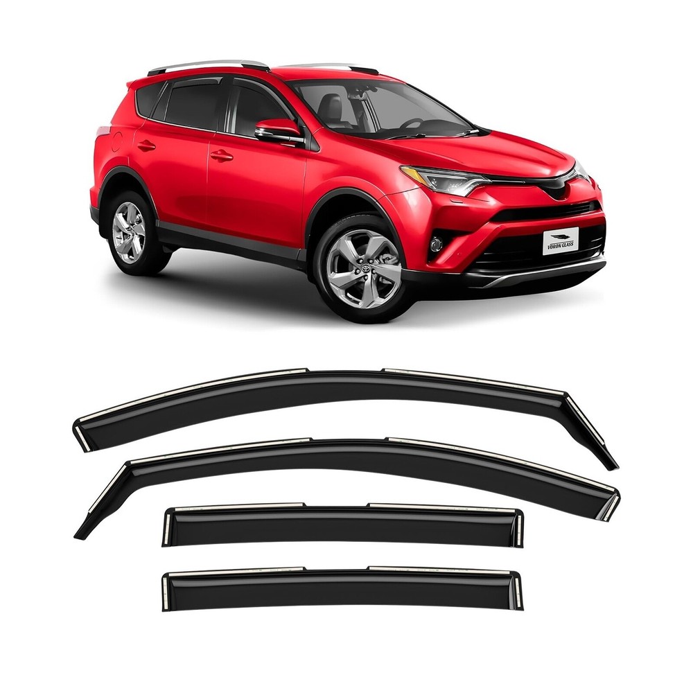 in-Channel Extra Durable Rain Guards for Toyota RAV4 2013-2018, Window Deflec...