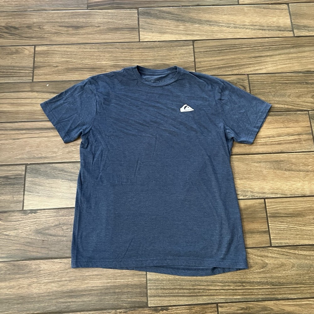 Quiksilver Mens T-Shirt XL Blue Crew Neck Logo Casual Surf Tee
