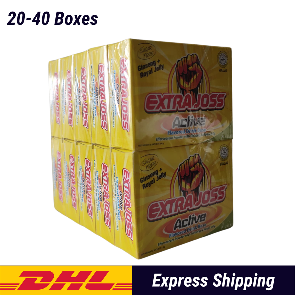 20-40 Boxes Extra Joss Energy Drink Powder Sachets Sugar Free